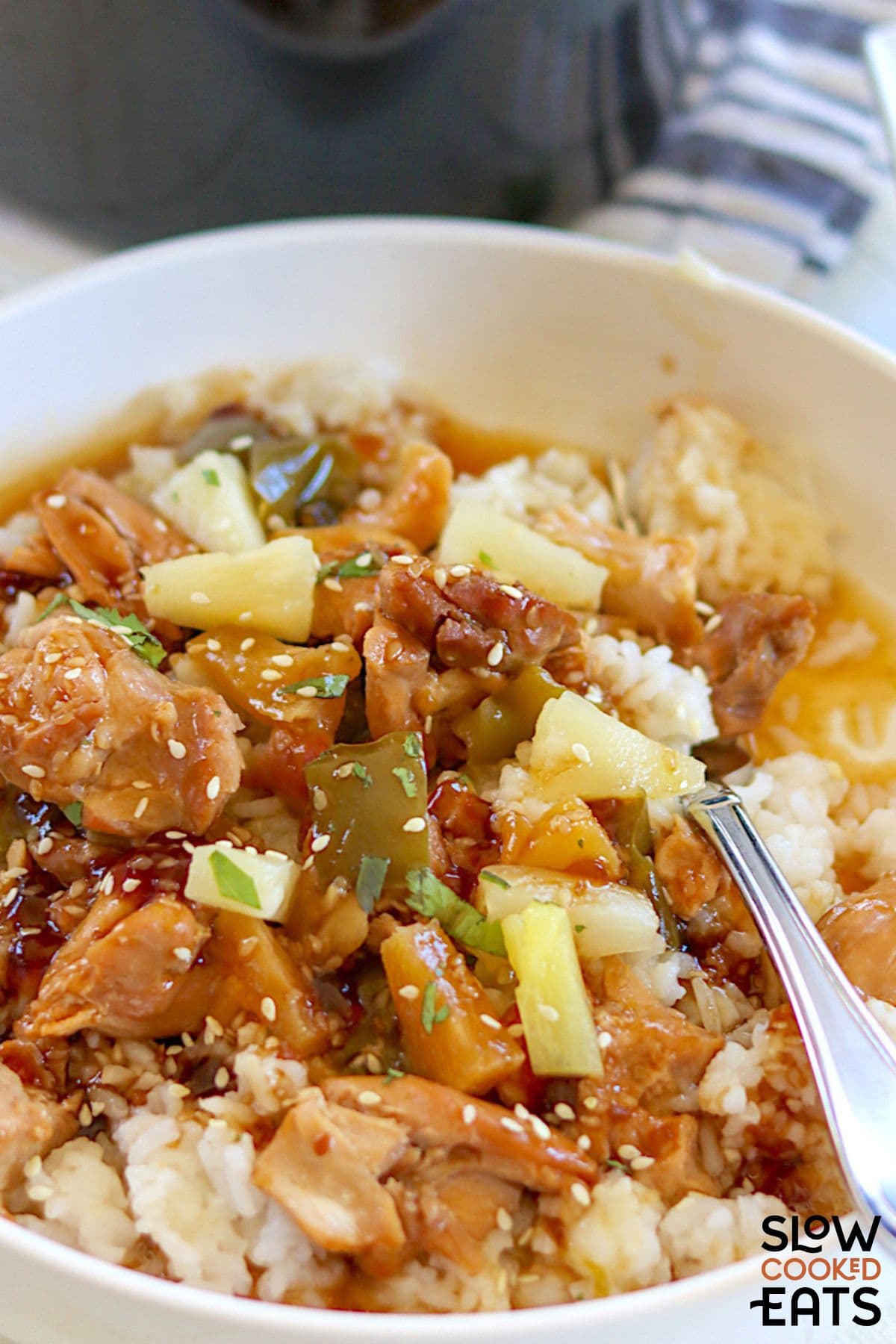 Easy teriyaki chicken with pineapple in the slow cooker.