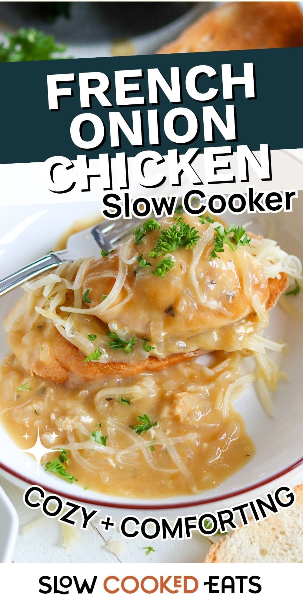 Slow Cooker French Onion Chicken With Melty Swiss