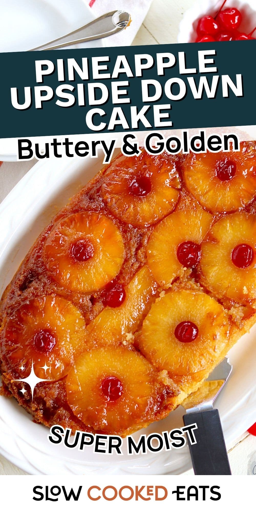 Buttery Golden Crock Pot Pineapple Upside Down Cake