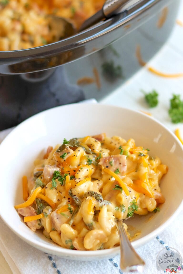 Crock Pot Ham and Cheese Macaroni Casserole Slow Cooked Eats