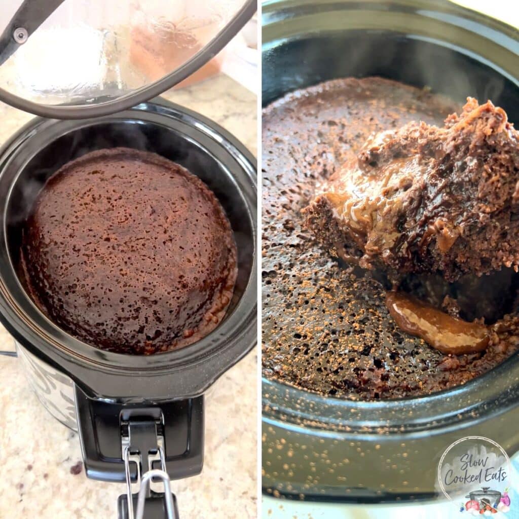 Easy Crock Pot Chocolate Molten Lava Cake Recipe with Cake Mix