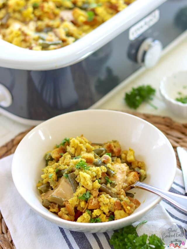 4 Ingredient Crock Pot Chicken with Stuffing | Slow Cooked Eats