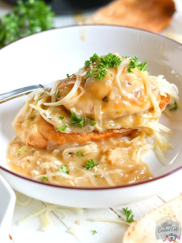 French Onion Chicken (Crockpot Recipe)