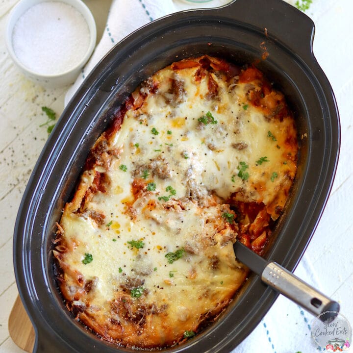 Baked Ziti in Crock Pot with Ricotta and Sausage Slow Cooked Eats