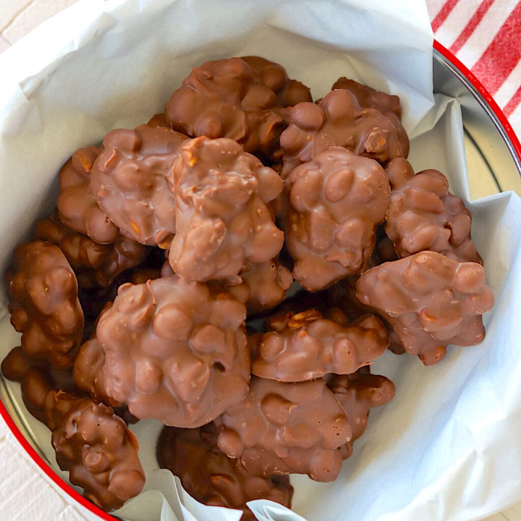 Easy Slow Cooker Chocolate Peanut Clusters Slow Cooked Eats