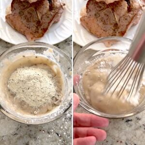 Mixing the ranch dressing mix with cream of mushroom soup.