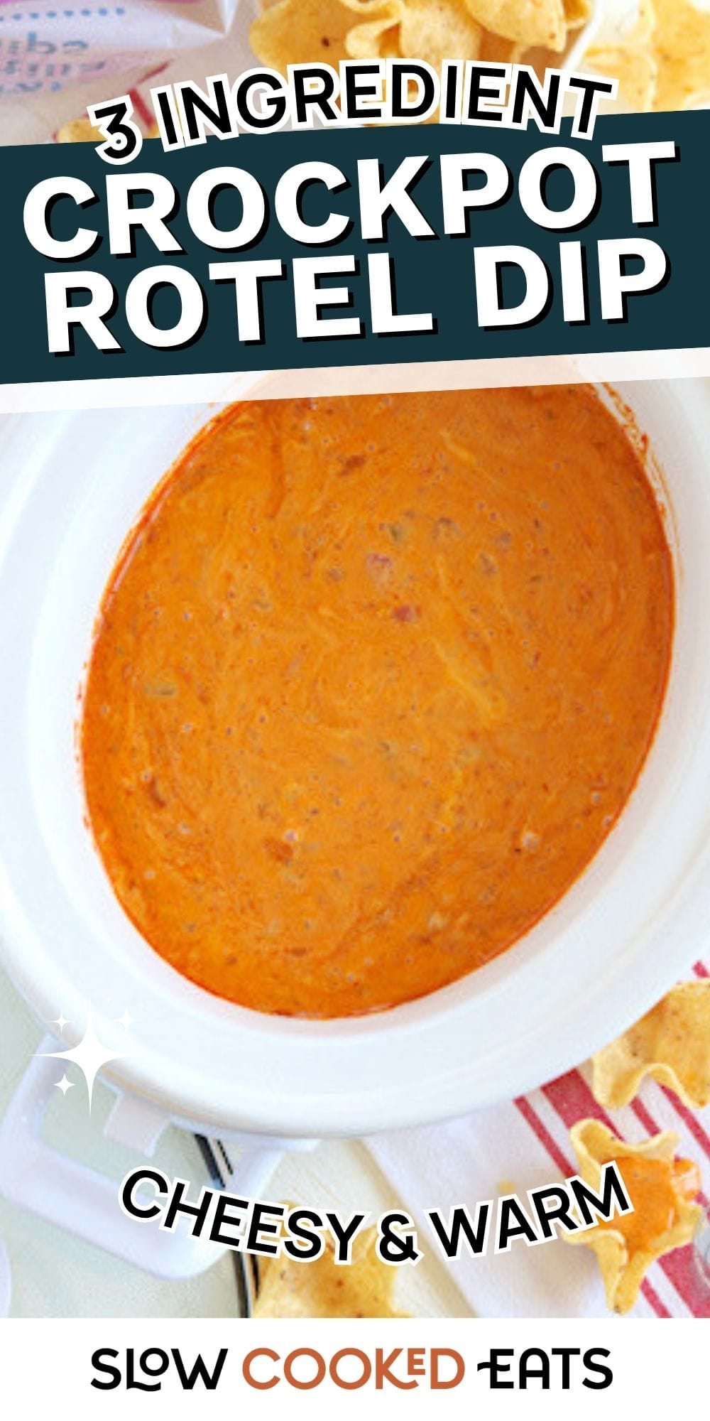 Creamy Cheesy 3 Ingredient Crockpot Rotel Dip