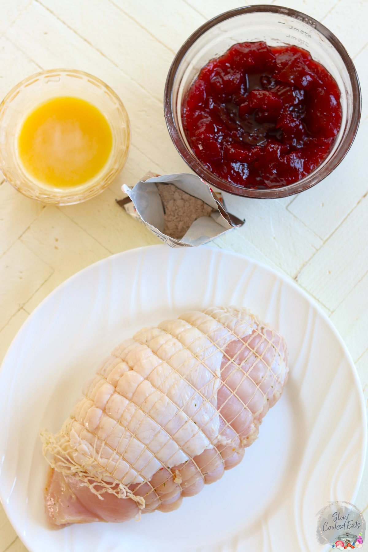 Ingredients needed for making crockpot boneless turkey breast.