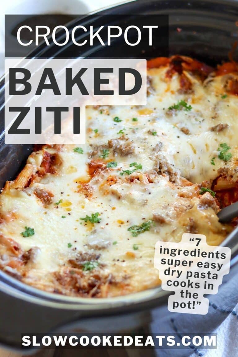 Baked Ziti in Crock Pot with Ricotta and Sausage Slow Cooked Eats