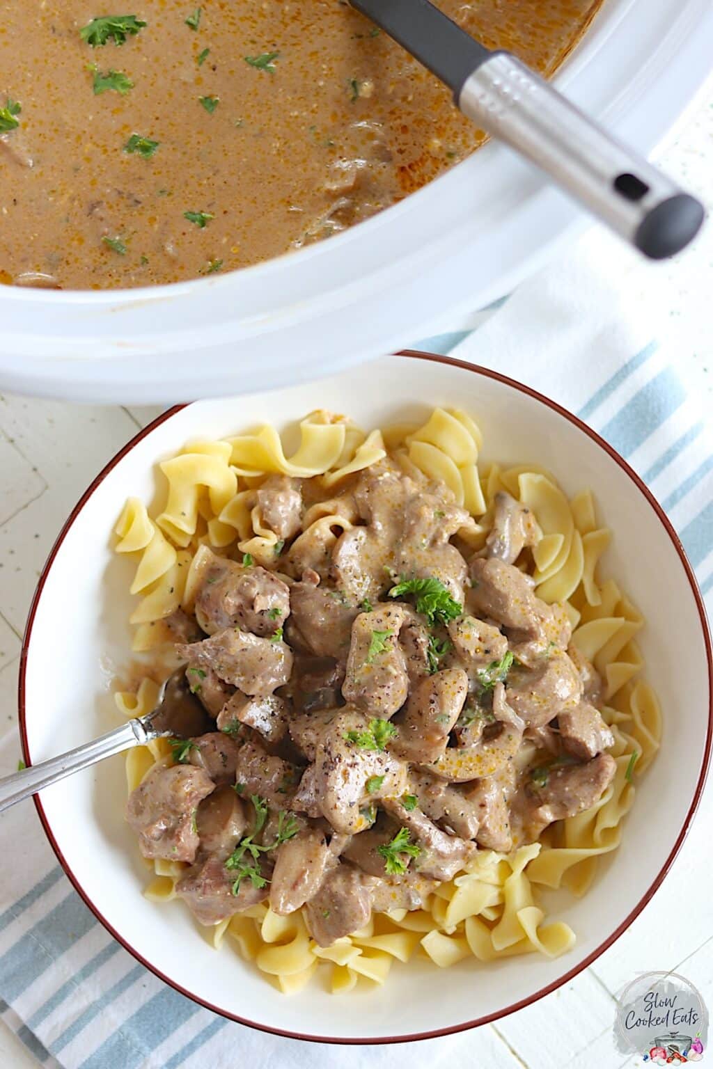 Easy Slow Cooker Beef Stroganoff with Cream Cheese Slow Cooked Eats