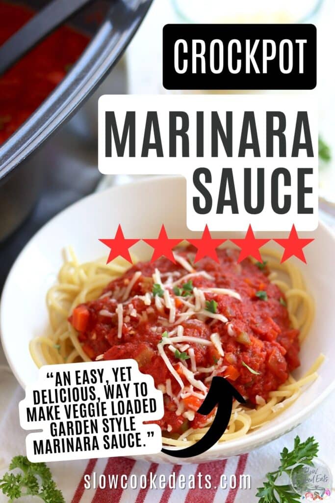 Crock Pot Marinara Sauce (Garden-Style!) • Slow Cooked Eats