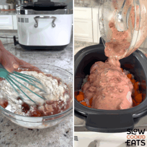 Mix together remaining ingredients and pouring over top of the tenderloin for ranch crockpot pork tenderloin with vegetables recipe.