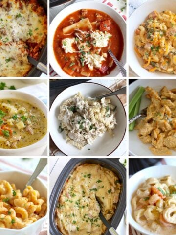 collection of 9 crockpot pasta recipes featured