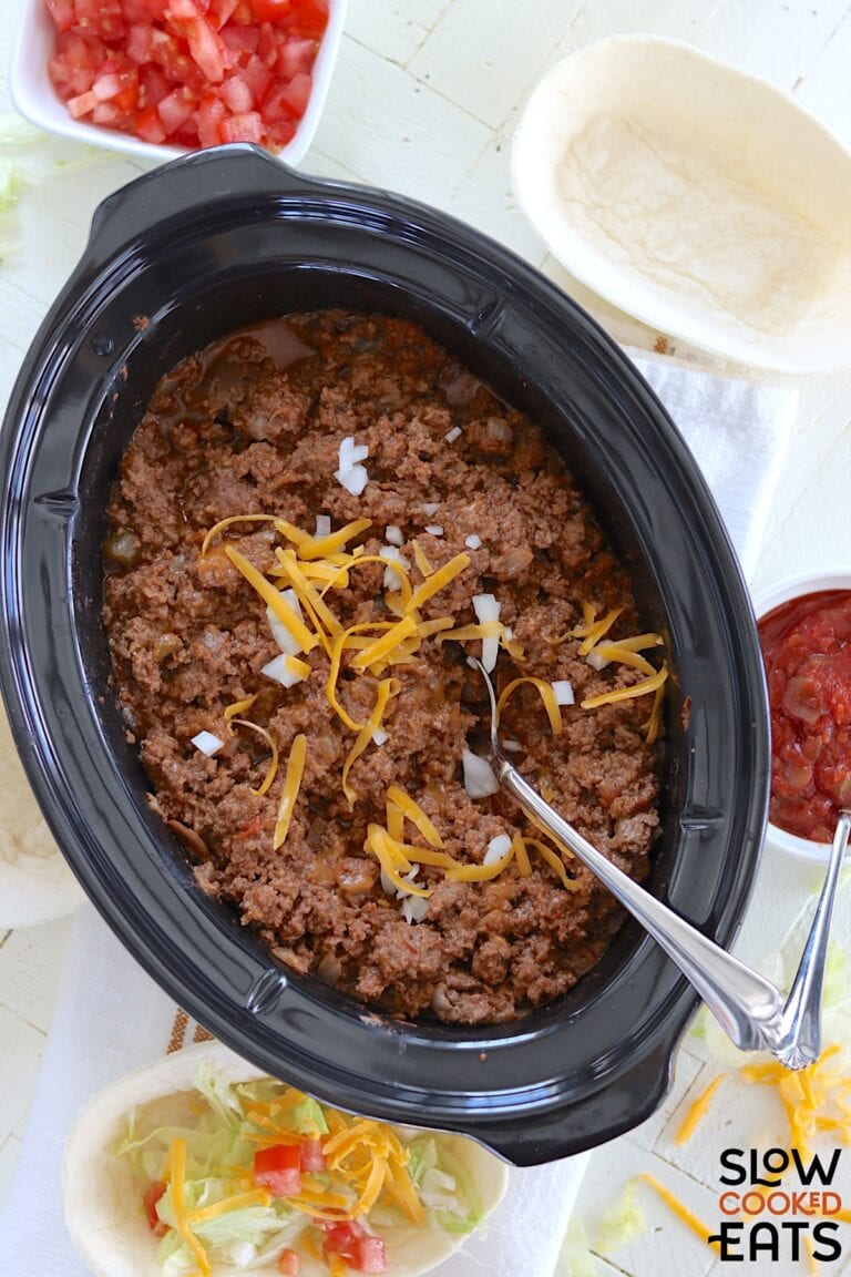 5-Ingredient Slow Cooker Taco Meat • Slow Cooked Eats