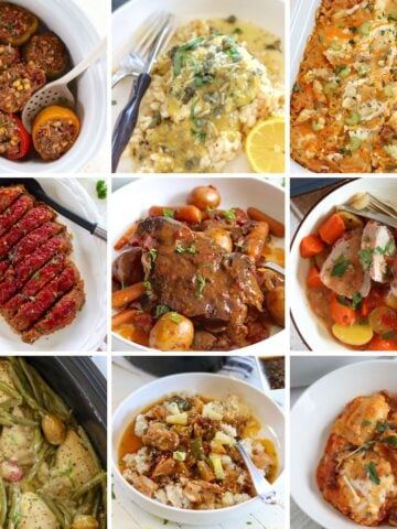 Collage images of back to school meal ideas.